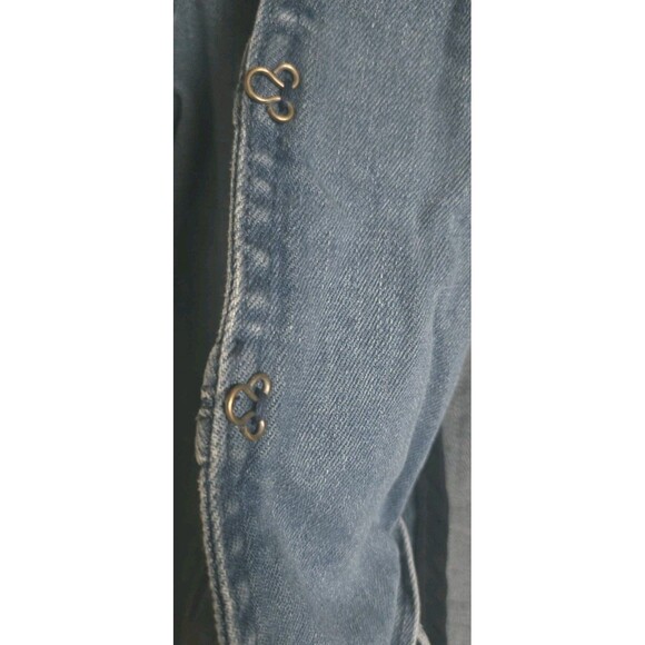 Free People Military Jean Denim Jacket Women's Small Blue Distressed - Picture 10 of 11